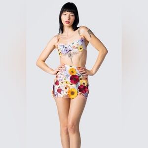 Finesse Addie Flower Mini Skirt